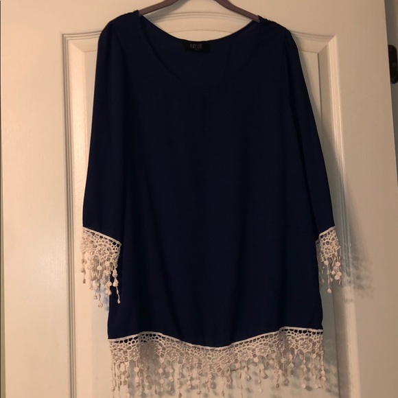 Navy with lace tunic - Picture 1 of 2